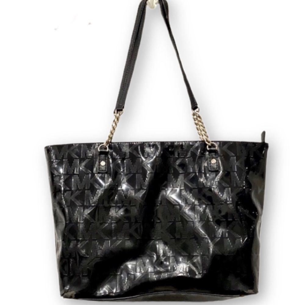 Michael Michael Kors Patent Leather Chain Tote Bag - Read